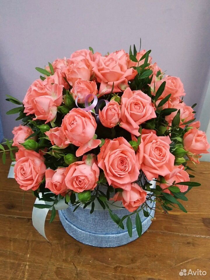 Розы в шляпной коробке купить на Зозу.ру - фотография № 5