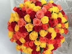 Цветы,Букет 101 роза 50 см (Микс) Доставка