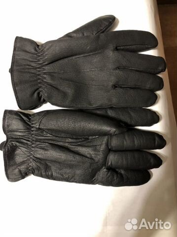 Мужские кожаные перчатки зимние