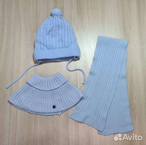 Комплект Шапка шарф 4-9mes на мальчика