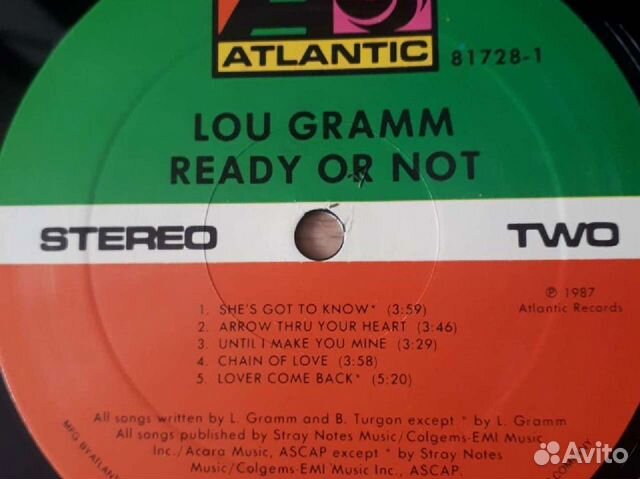 Винил. LOU gramm(ready OR NOT) USA