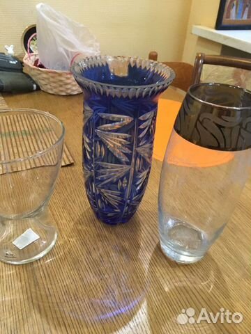 3 вазы икеа, Хрусталь, цветной хрусталь чехия