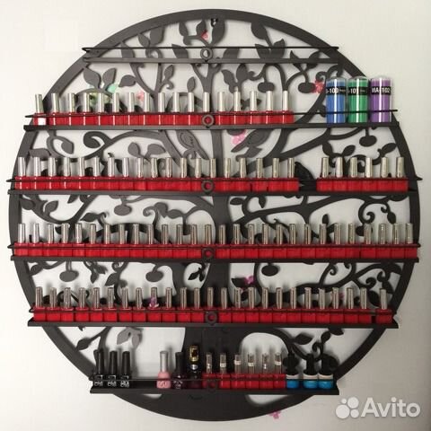Полка гель-лак круглая черная nail polish display Полка гель-лак круглая черная nail polish display
