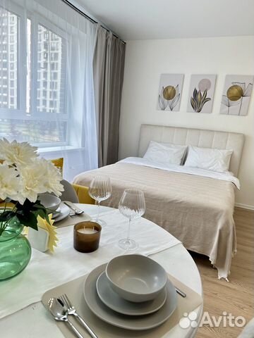 

Квартира-студия, 27 м², 2 кровати