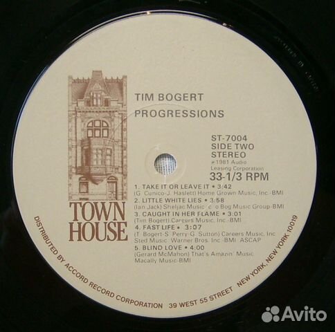 Tim Bogert - Progressions, EX/NM, USA, 1981г