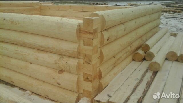 Сруб 5х6+ 2 метра рубленная веранда лес зимний Сруб 5х6+ 2 метра рубленная веранда лес зимний