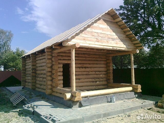 Cруб дома в чашу 6х4 м+ 2 м терраса