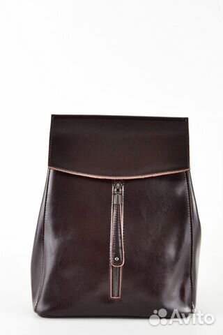 Женский рюкзак - сумка из натуральной кожи коричн