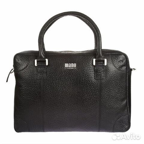 Кожаная бизнес-сумка Mano 19505 black