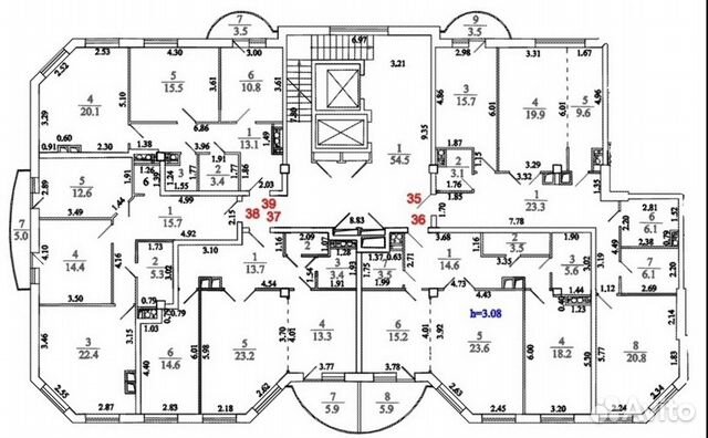 2-к квартира, 65.3 м², 8/9 эт.