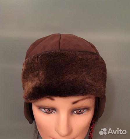 Берет из замши и меха