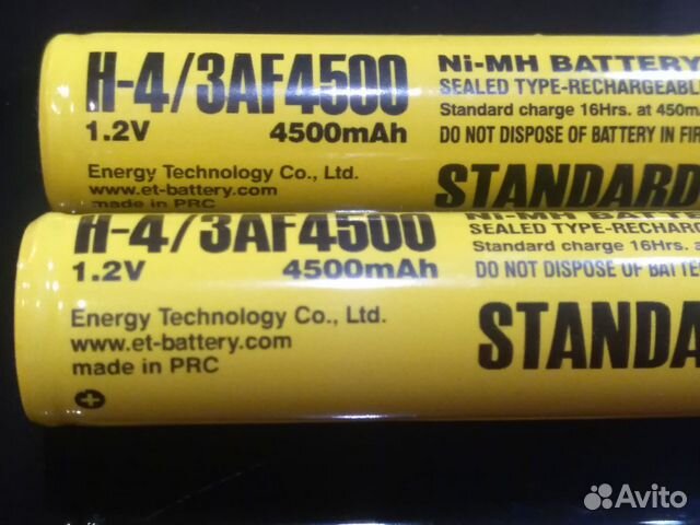NiMH аккумулятор ET H-4/3AF 4500mAh 1.2V