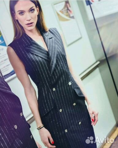 Платье пиджак в полоску