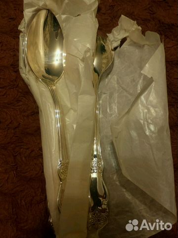 Набор столовых ложек, посеребренный