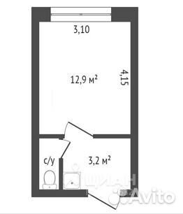1-к квартира, 17.6 м², 4/5 эт.