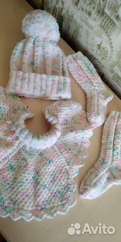 Новый вязаный комплект 1-2 года Новый вязаный комплект 1-2 года
