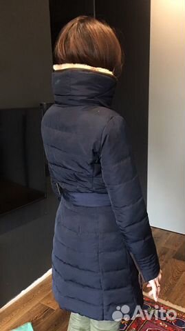 Пальто пуховик Zara пух перо зимний приталенный