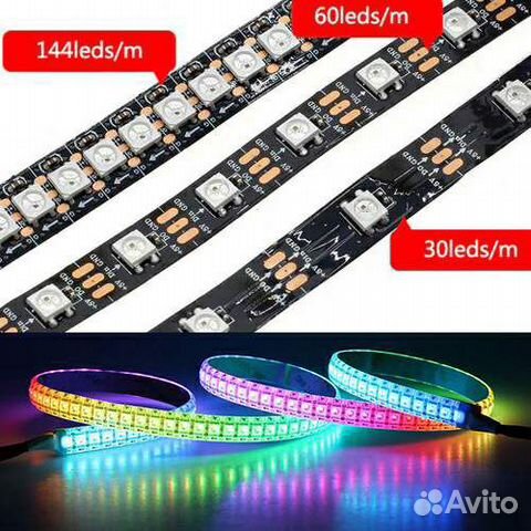 Адресная светодиодная лента WS2812B-60Led IP20 Адресная светодиодная лента WS2812B-60Led IP20
