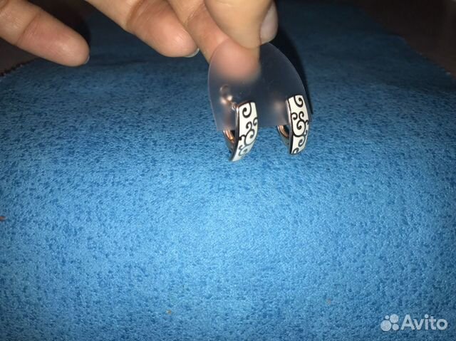 Серьги из серебра с позолотой и эмалью