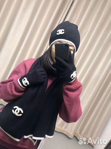 Шапка,шарф, перчатки chanel Шапка,шарф, перчатки chanel