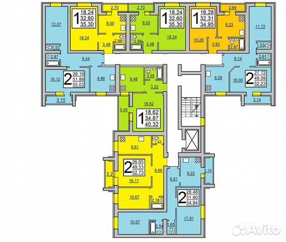 2-к квартира, 53 м², 7/10 эт. 2-к квартира, 53 м², 7/10 эт.