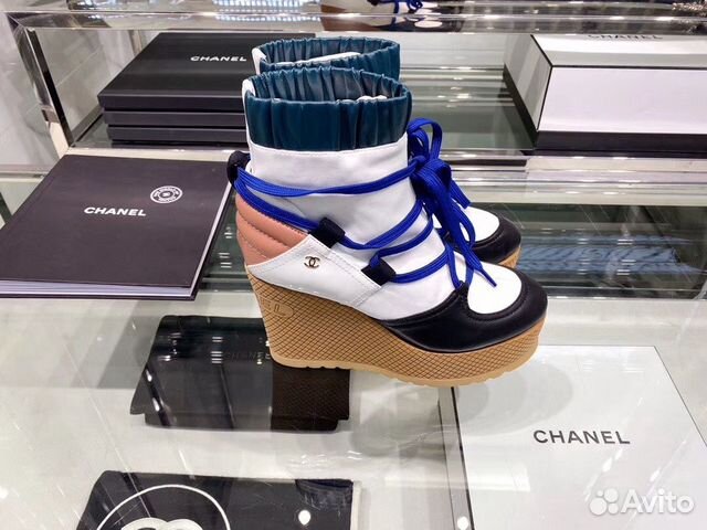 Ботинки Chanel полусапожки сапоги на танкетке Ботинки Chanel полусапожки сапоги на танкетке