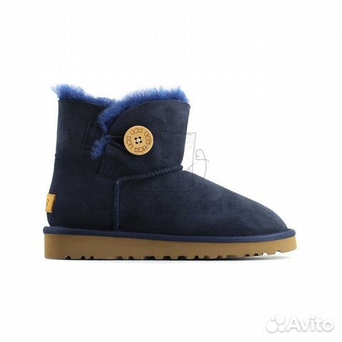 UGG Угги мини с одной пуговкой синие