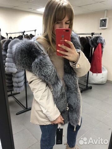 Парка с мехом чернобурки Парка с мехом чернобурки