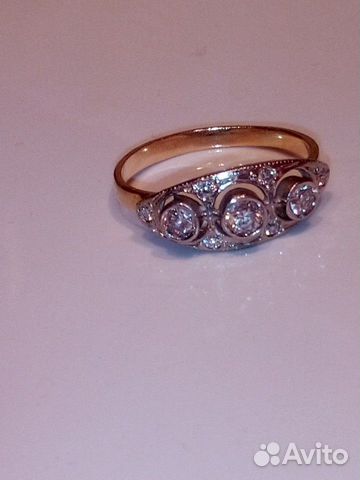 Золотое кольцо С бриллиантами 750 пробы СССР Золотое кольцо С бриллиантами 750 пробы СССР