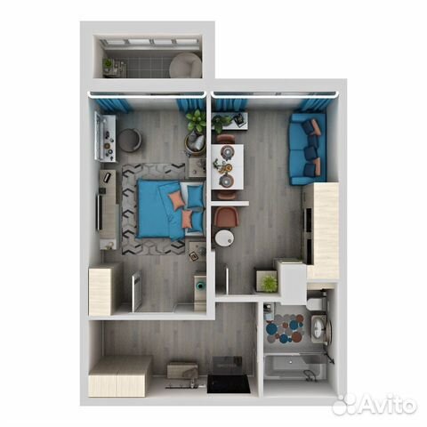 1-к квартира, 40.4 м², 4/24 эт. 1-к квартира, 40.4 м², 4/24 эт.