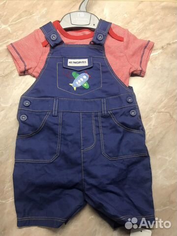 Комбинезон с боди, Mothercare, новый, 6-9 Комбинезон с боди, Mothercare, новый, 6-9