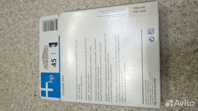 Черный струйный картридж HP 45 (емкостью 21 мл) Черный струйный картридж HP 45 (емкостью 21 мл)