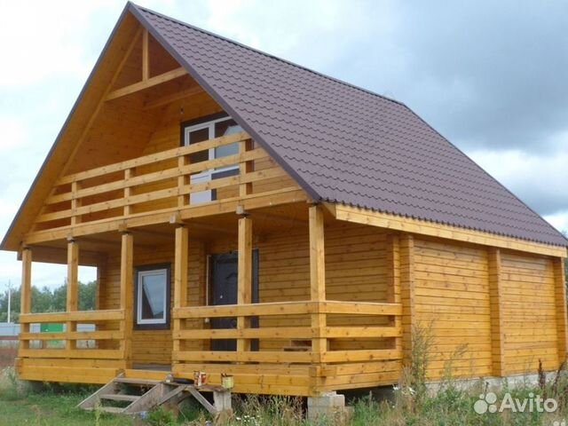 Сруб бани 6х4 м. из проф. бруса с мансардой Сруб бани 6х4 м. из проф. бруса с мансардой