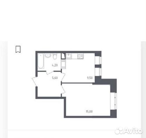 1-к квартира, 34.3 м², 2/17 эт. 1-к квартира, 34.3 м², 2/17 эт.