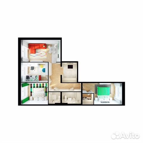 3-к квартира, 85 м², 2/15 эт.