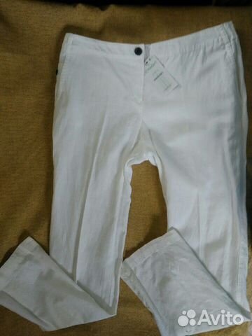 Брюки белые лен+хлопок и топ белый новые Брюки белые лен+хлопок и топ белый новые