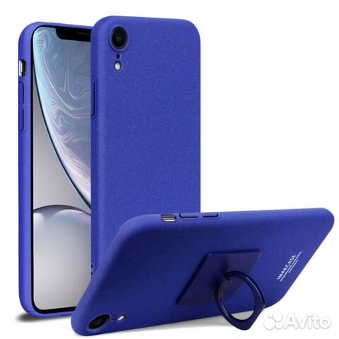 Чехол iMak Finger для iPhone XR (голубой)