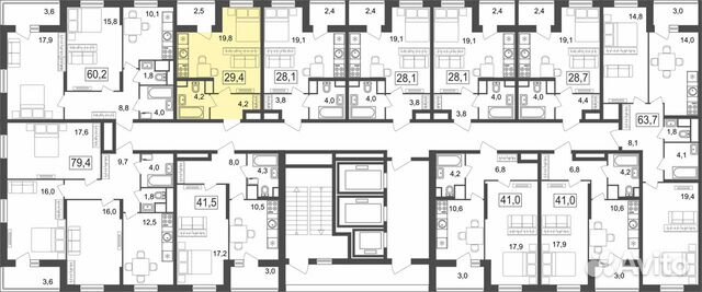 Студия, 29.4 м², 2/25 эт. Студия, 29.4 м², 2/25 эт.