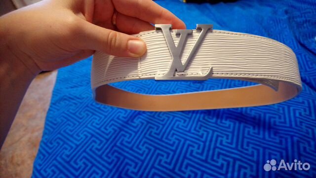 Ремень Louis Vuitton Epi белый