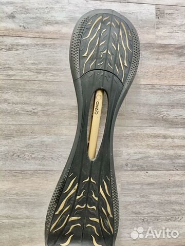 Скейтборд (waveboard) двухколесный, чёрный с золот