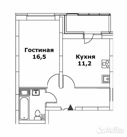 1-к квартира, 38.4 м², 4/15 эт.