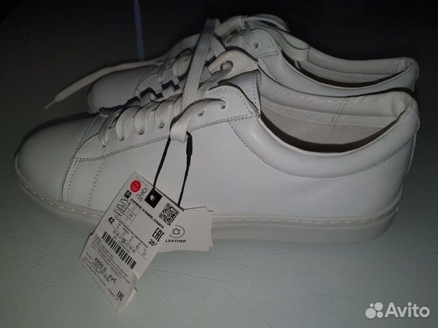 Кроссовки zara (новые кожа белые 42 р.)