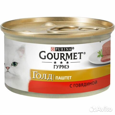 Корм для кошек Gourmet Gold паштет говядина конс