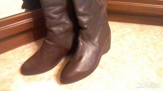Сапоги осенние коричн.из нат.кожи