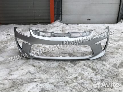 Бампер передний Рио 4 5 серебристый 2017 2018 2019