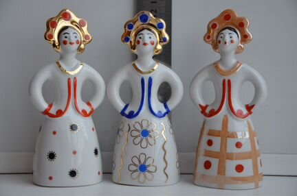 Дулево. Статуэтка матрешка невеста. Фарфор
