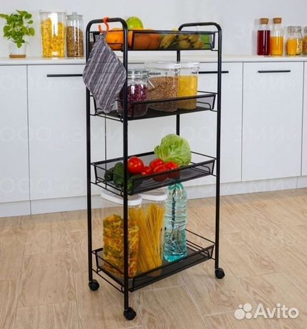 Этажерка стеллаж на колесиках для хранения вещей