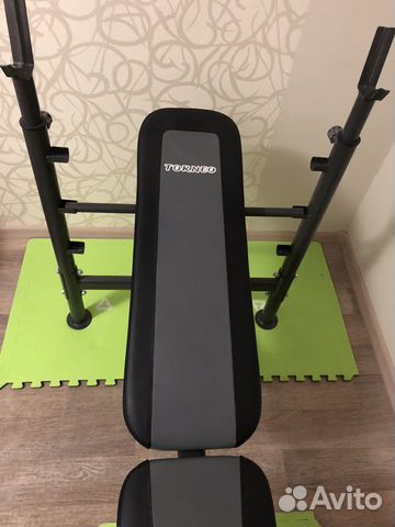 Комплект: силовая скамья Torneo, гриф, блины