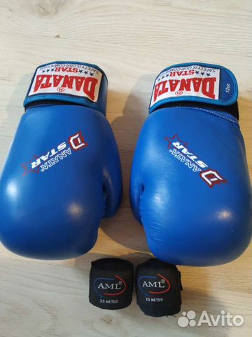 Кожаные боксерские перчатки 12 oz + лента