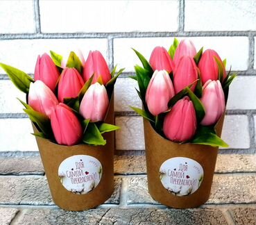 Букет тюльпанов из мыла ручной работы